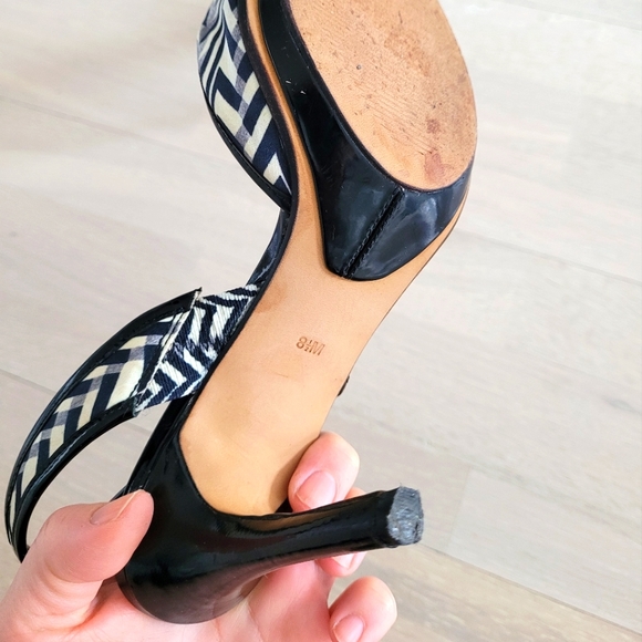 Via Spiga Zebra Print Satin Sling Back Heels Platform Size 8 1/2M - Picture 8 of 15